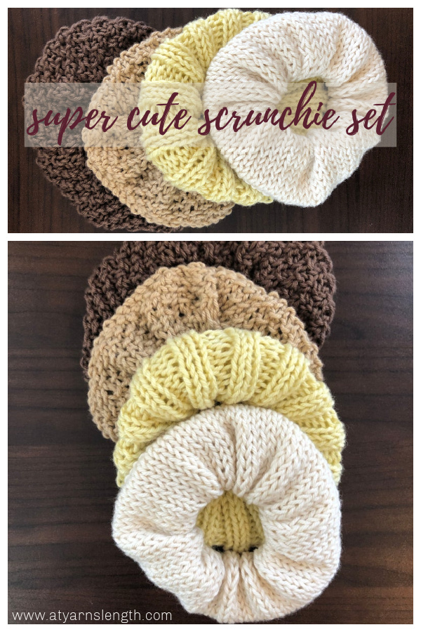 Super Cute Scrunchie Set Free Knitting Pattern