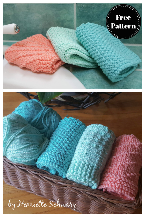 Three Easy Dishcloths Free Knitting Pattern