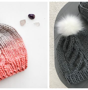 Up & Up Cable Hat Free Knitting Pattern