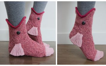 3D Fish Socks Knitting Pattern