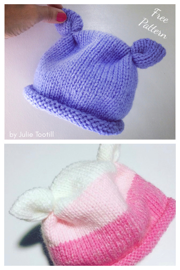 Modèle de tricot gratuit avec chapeau de bébé fait avec amour