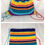 Stash Sack Drawstring Backpack Free Knitting Pattern