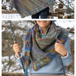 Triangle Shaped Braids Hugged Shawl Free Knitting Pattern