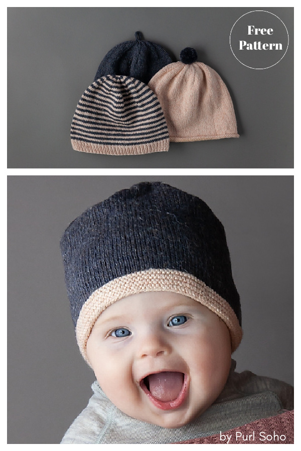 Classic Baby Hats Free Knitting Pattern