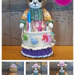 Crafter Granny Cat Doll Organizer Knitting Pattern