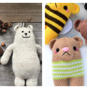 Cute Bear Toy Free Knitting Pattern