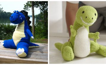 T-Rex Toy Free Knitting Pattern