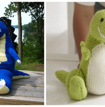 T-Rex Toy Free Knitting Pattern