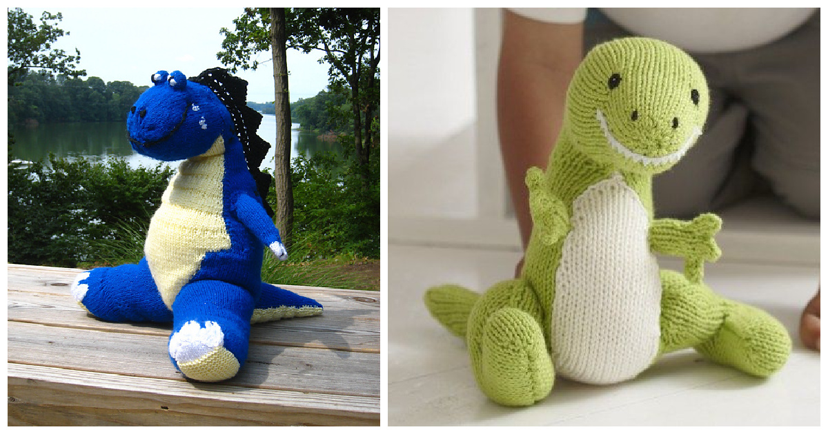 Toy Knitting Pattern for T-Rex Dinosaur 183