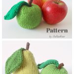 Apple and Pear toy knitting patterns