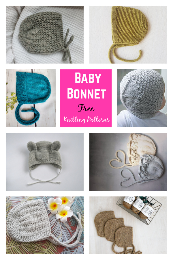Baby Bonnet Free Knitting Patterns 