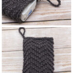 Chevron Seed Stitch Soap Sack Free Knitting Pattern