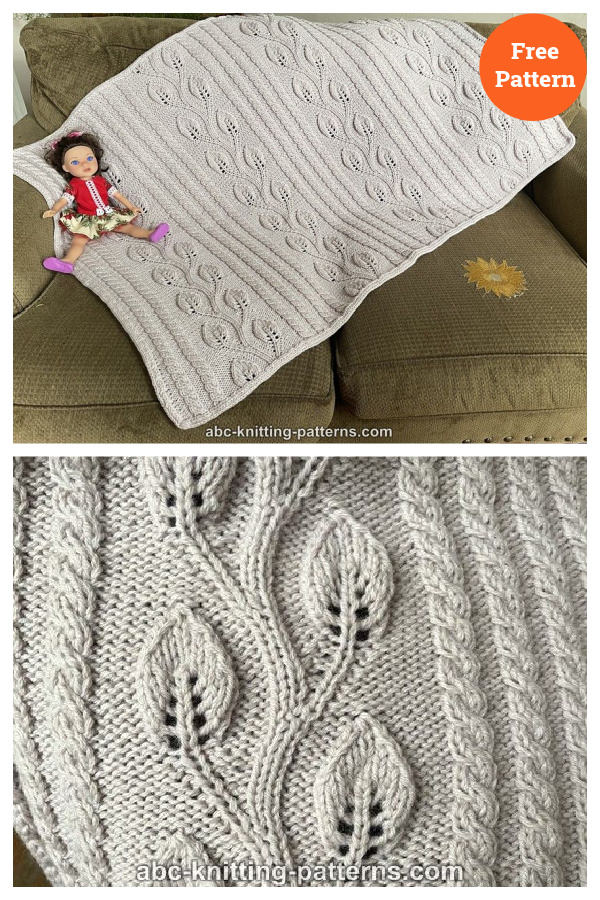 Lace Leaf Blanket Free Knitting Pattern