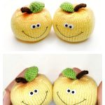 Funny Apple Toy Free Knitting Pattern