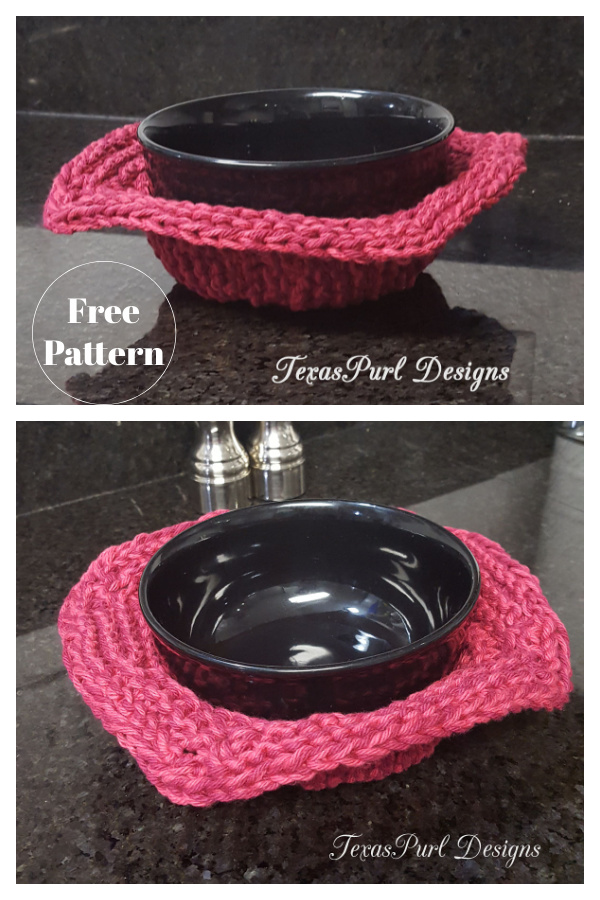 Soup Bowl Cozy Free Knitting Pattern