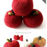 Stuffed Wool Apples Free Knitting Pattern