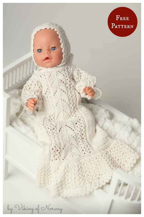 BabyBorn Christening Gown Free Knitting Pattern
