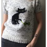 Biscot-tee Cat Pullover Sweater Free Knitting Pattern