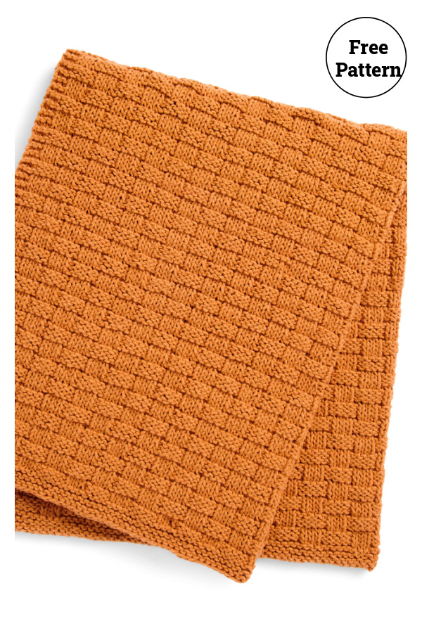 Basket Weave Blanket Free Knitting Pattern 