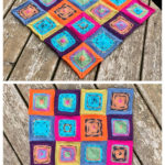 Chop Suey Patchwork Squares Blanket Free Knitting Pattern