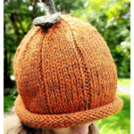 Chunky Pumpkin Roll Beanie Free Knitting Pattern