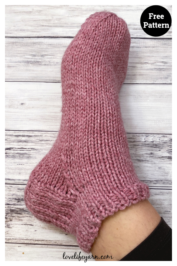 Easy Worsted Slipper Socks Free Knitting Pattern