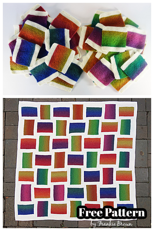 Patchwork Squares Blanket Free Knitting Pattern