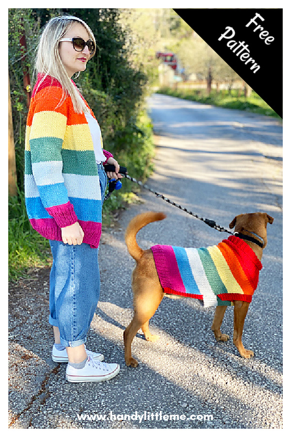 Rainbow Cardigan Free Knitting Pattern 