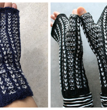 Rhia Fingerless Mitts Free Knitting Pattern