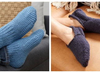 Slipper Socks Free Knitting Pattern