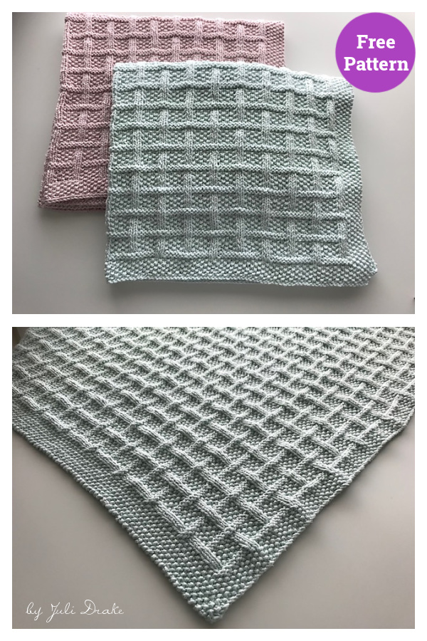 Wee Bonny Basket Blanket Free Knitting Pattern