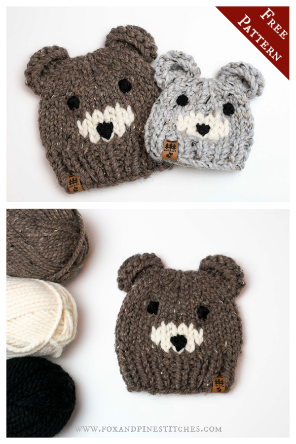 Baby Bear Ears Hat Free Knitting Pattern
