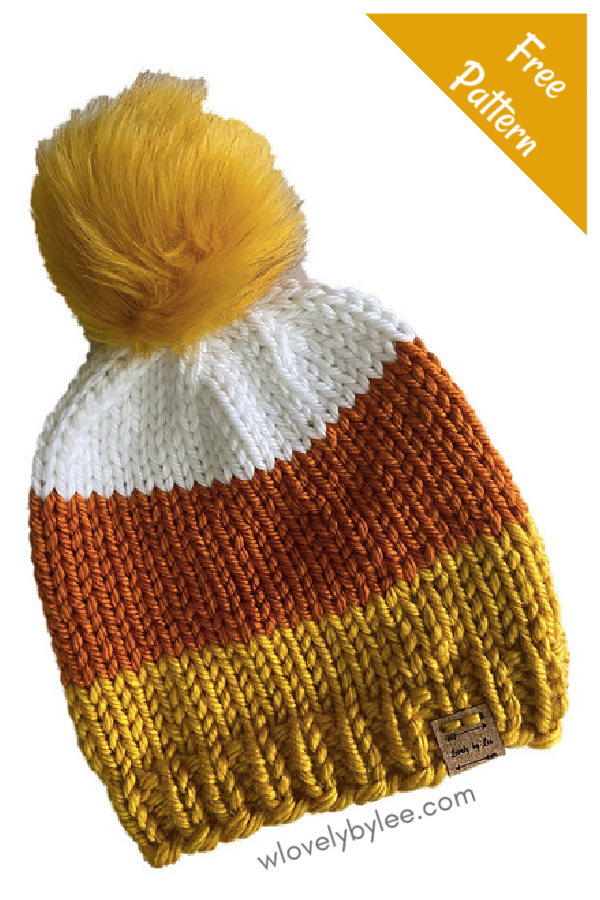 Candy Corn CUTE Hat Free Knitting Pattern