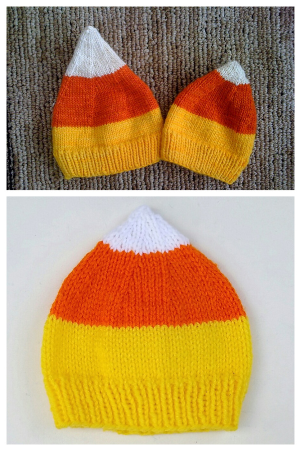 Candy Corn Hat Free Knitting Pattern