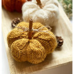 Cinnamon Cable Knit Pumpkins Free Knitting Pattern