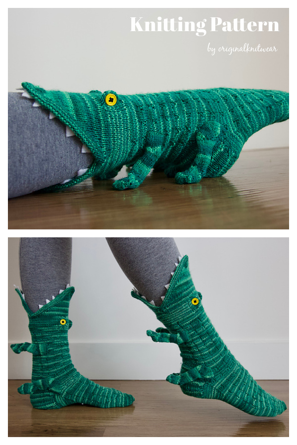 Crocodile Socks Knitting Pattern