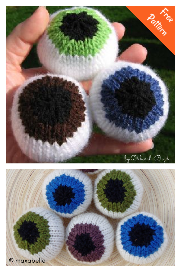 Eyeball Juggling Balls Free Knitting Pattern