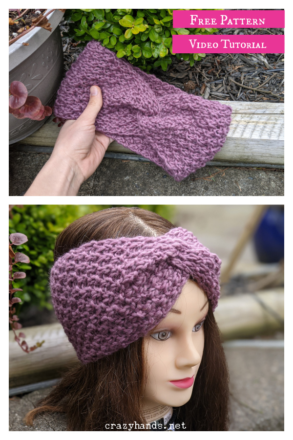 Mulberry Ear Warmer Free Knitting Pattern and Video Tutorial