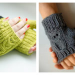 Owl Fingerless Gloves Free Knitting Pattern