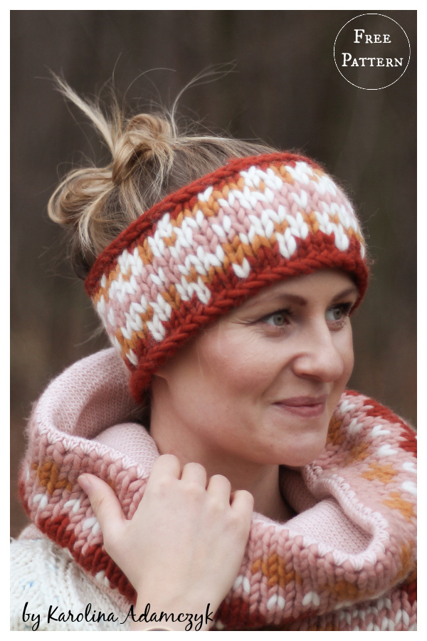 Wild Rose Headband Free Knitting Pattern
