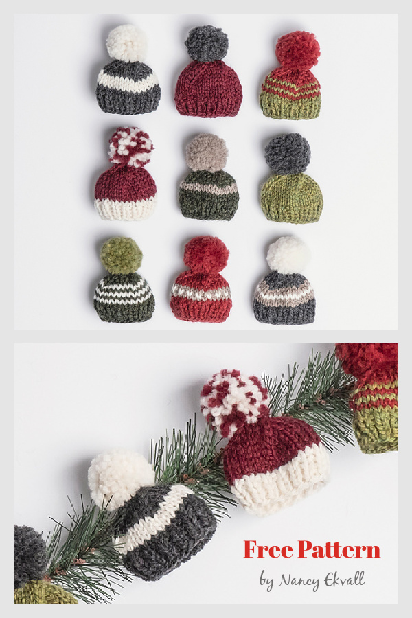 Holiday Mini Hat Free Knitting Pattern