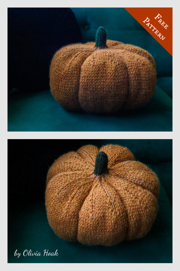 Pumpkin Pillow Free Knitting Pattern 