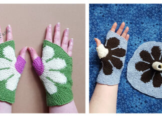 Blümchen Fingerless Gloves Free Knitting Pattern