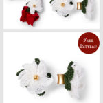 Christmas Poinsettia Napkin Ring Free Knitting Pattern