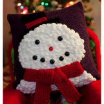 Christmas Snowman Pillow Free Knitting Pattern