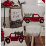 Farmhouse Truck Pillow Cover Free Knitting Pattern