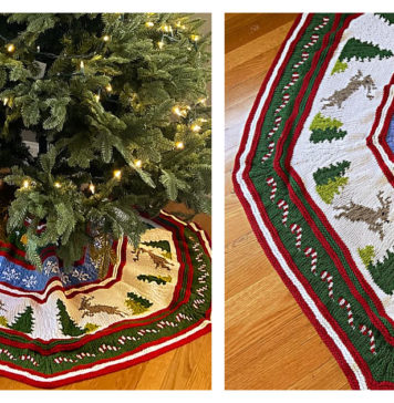 Reindeer Games Christmas Tree Skirt Free Knitting Pattern