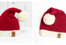 Santa Cap Christmas Hat Free Knitting Pattern