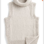 Turtleneck Vest with Side Slits Free Knitting Pattern