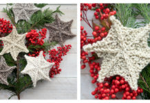 Easy Star Shape Ornaments Free Knitting Pattern